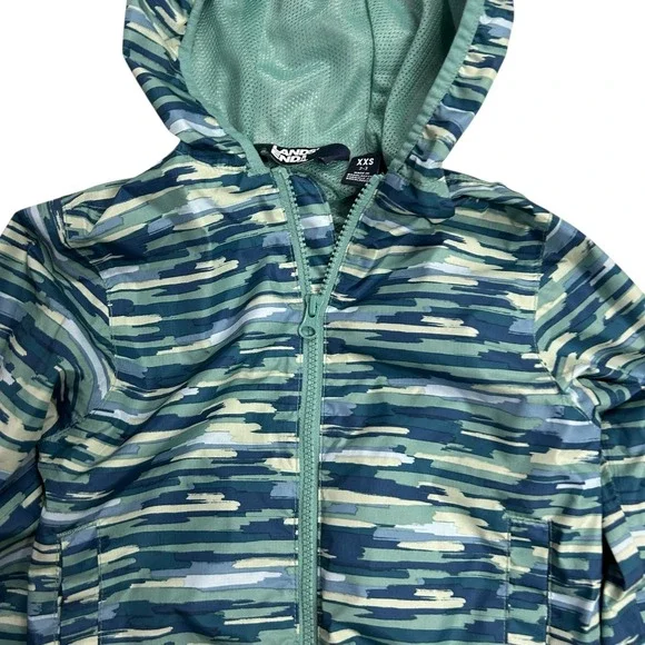 Lands End Kids Coat 2XS 2-3Y Windbreaker Full Zip Blue Green Lightweight Jacket - Picture 8 of 10